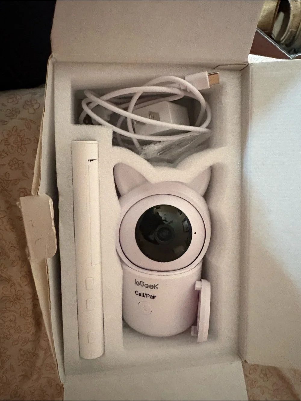White Cat-Ear WiFi Security Camera